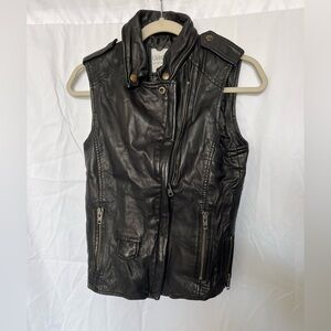 Carmar Black Leather Moto Vest